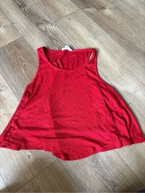 Forever 21 Red Ribbed Swing Tank Top